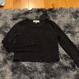 Women's Black Sparkle Top